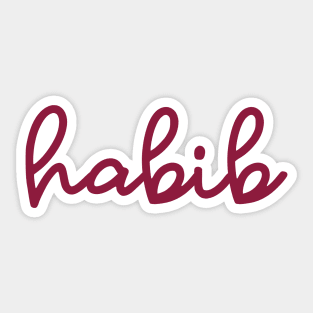 habib - maroon red Sticker